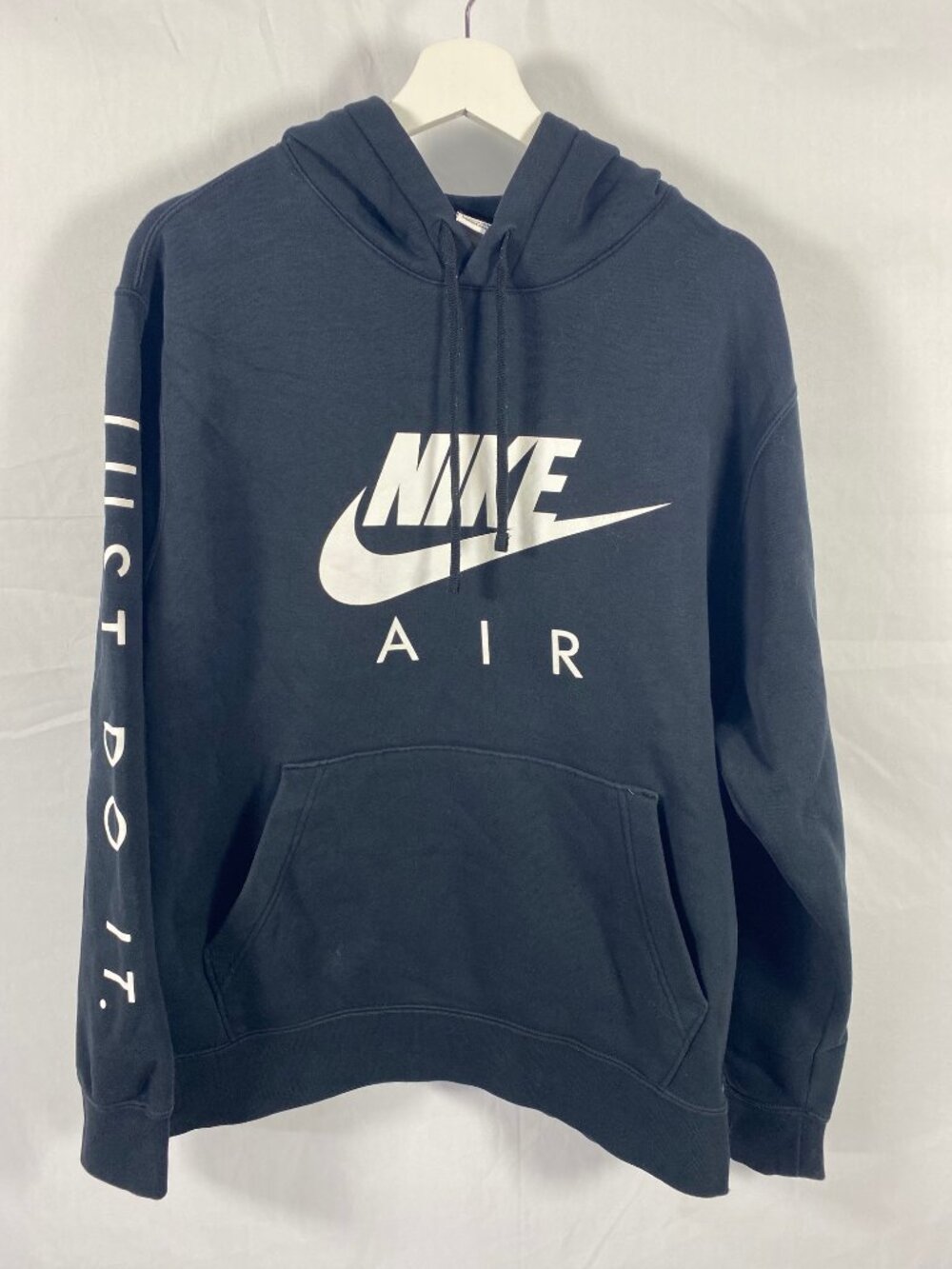 Nike Air Just Do It Pullover Hoodie Mens Large Black Hooded Sweatshirt Swoosh